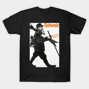 Schweiz, Chumm mit blib gsund, Ski Poster T-Shirt